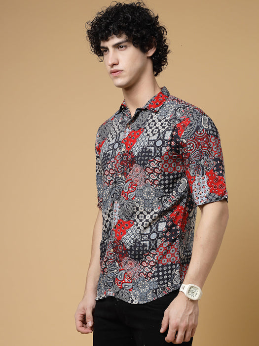 Exotic Hawaiian Shirt With Drop Shoulders