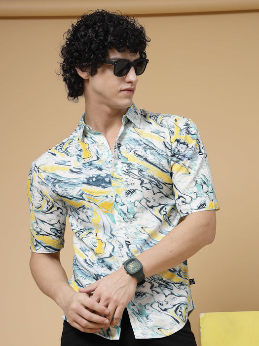 Exotic Hawaiian Shirt With Drop Shoulders