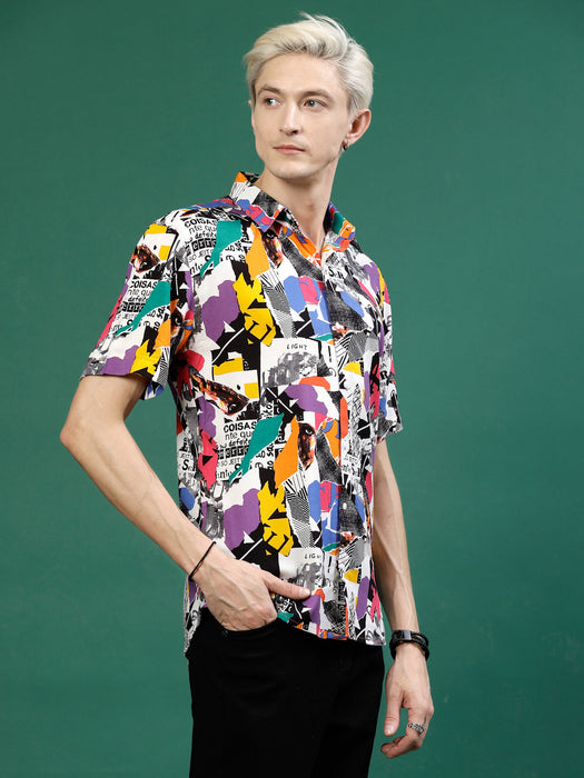 Stylish Abstract All Over Print Shirt