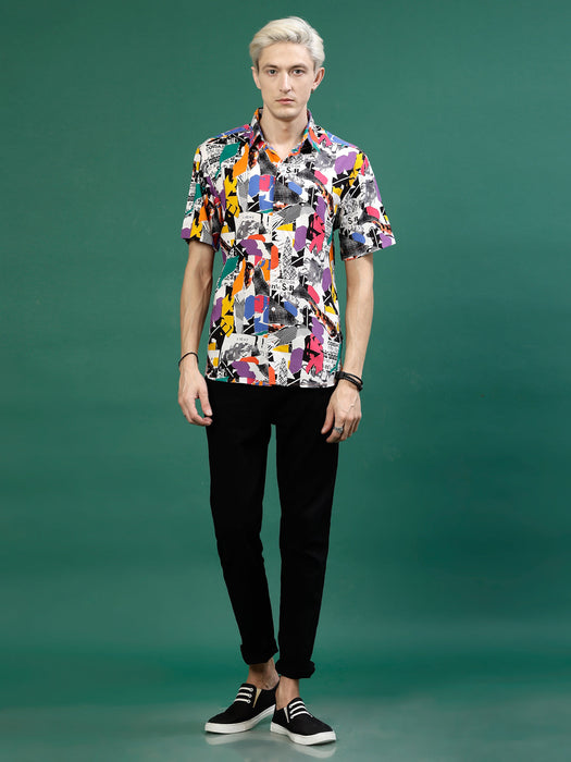 Stylish Abstract All Over Print Shirt