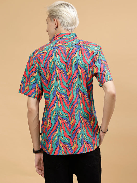 Men's Rayon Shirt All Over Abstract Print