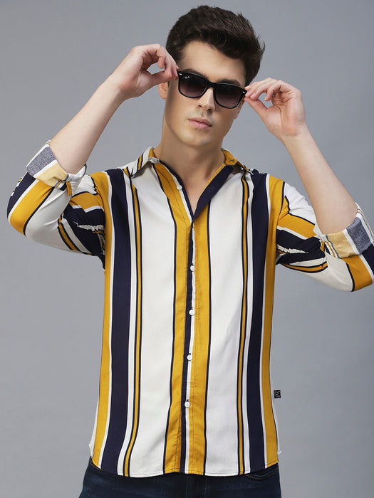 White Verticle Stripes Full Sleeves Shirt