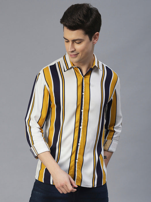 White Verticle Stripes Full Sleeves Shirt