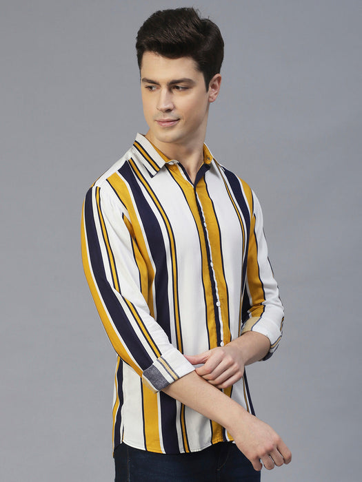 White Verticle Stripes Full Sleeves Shirt