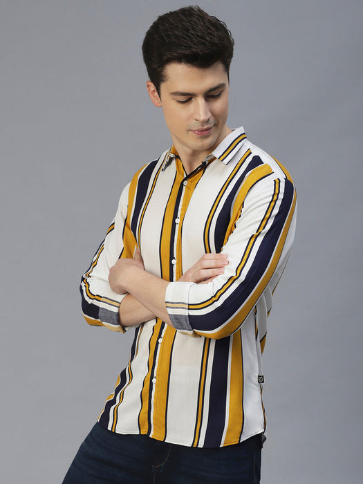 White Verticle Stripes Full Sleeves Shirt