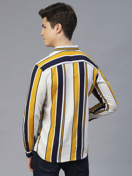 White Verticle Stripes Full Sleeves Shirt