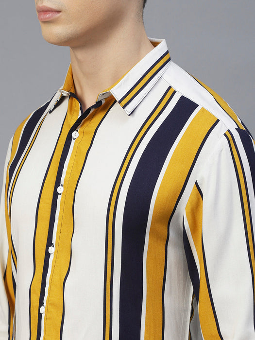 White Verticle Stripes Full Sleeves Shirt