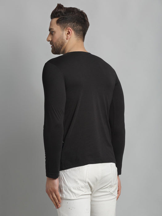 Black Zip Detailing Cotton Full Sleeve T-Shirt