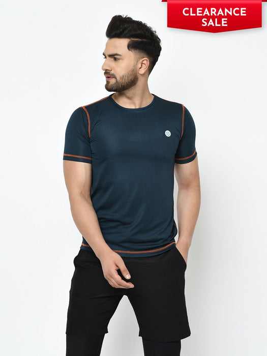 Active Wear Contrast Thread Detailing Half Sleeve T-Shirt