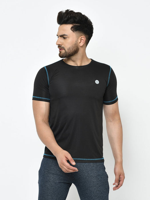 Contrast Thread Detailing Round Neck Half Sleeve T-Shirt