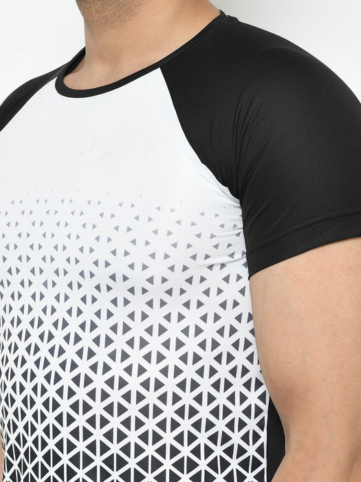 Active Wear Printed Raglan Half Sleeve T-Shirt