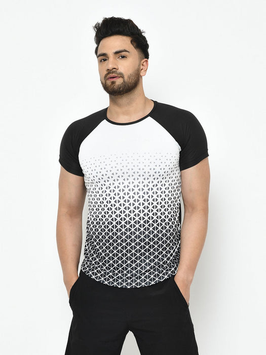 Active Wear Printed Raglan Half Sleeve T-Shirt