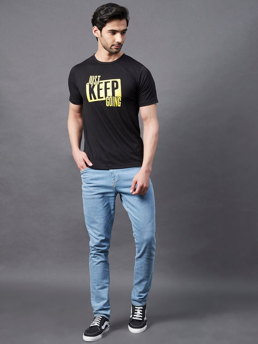 Typography Print Round Neck Half Sleeve T-Shirt