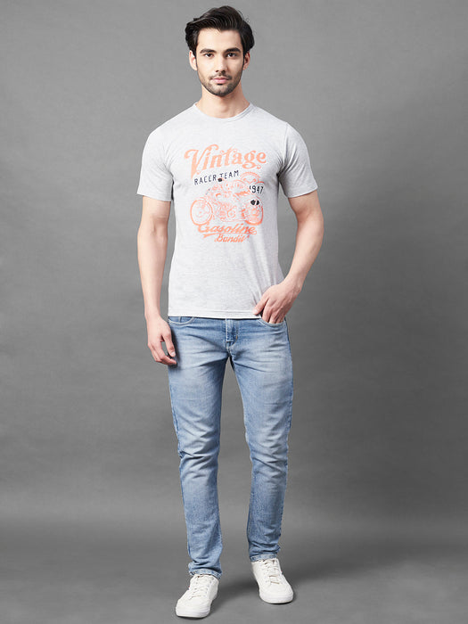 Typography Print Round Neck Half Sleeve T-Shirt