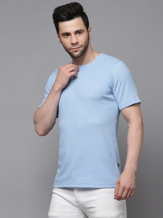 Drop Needle Self Textured Half Sleeves T-shirt