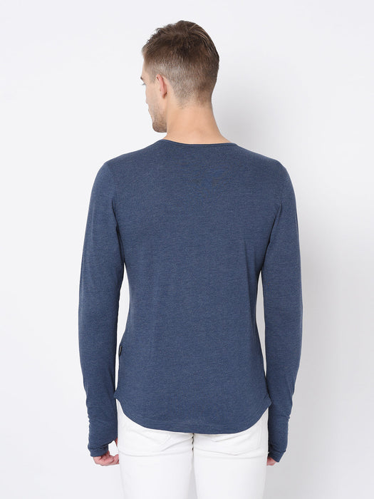 Square Neck Cotton Thumbhole Sleeve T-Shirt