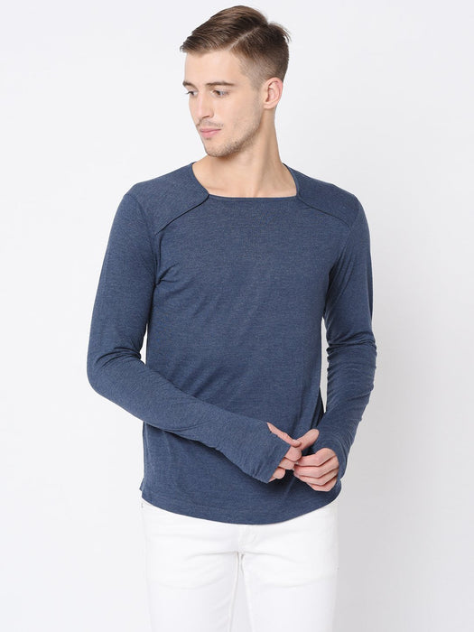 Square Neck Thumbhole T-Shirt For Men