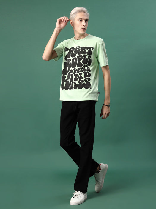 Pattern Printed Slim Fit Cotton Jersey Tees