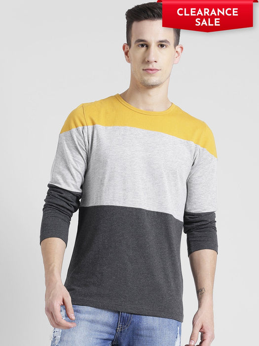 Color Block Full Sleeve T-Shirt For Men