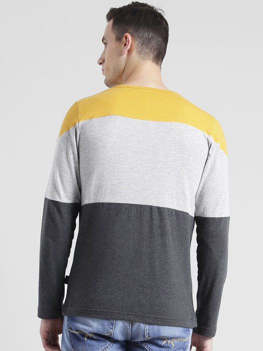 Color Block Full Sleeve T-Shirt For Men