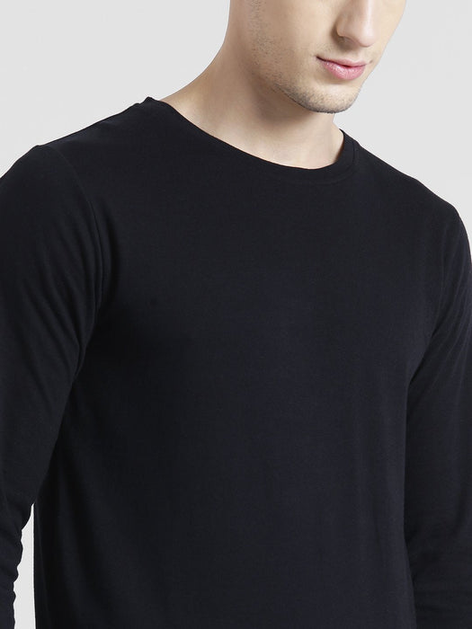 Black Thumbhole Full Sleeve T-Shirt For Men