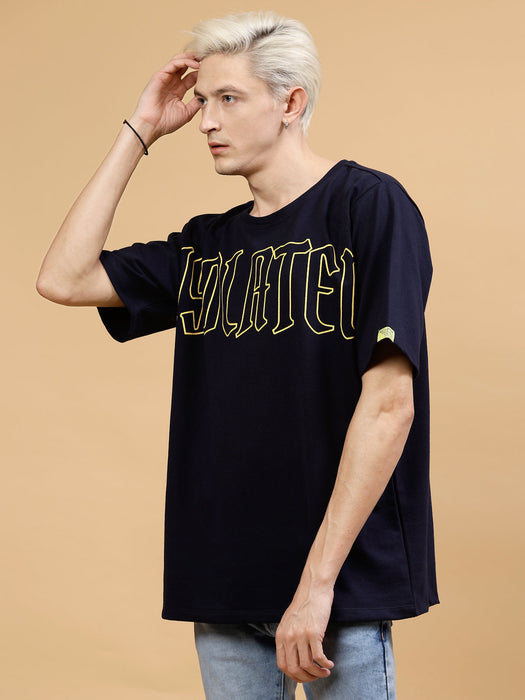 Typography Men's Oversized Back Print T-Shirt