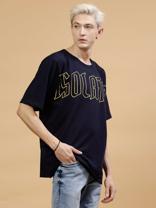 Typography Men's Oversized Back Print T-Shirt