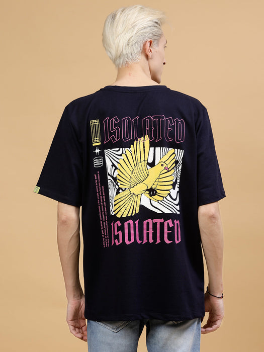 Typography Men's Oversized Back Print T-Shirt