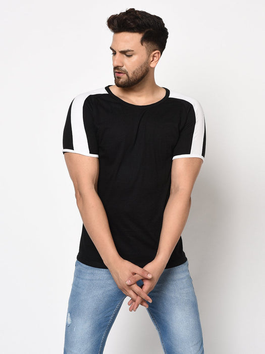 Contrast Sleeve Detail Half Sleeve Cotton T-shirt