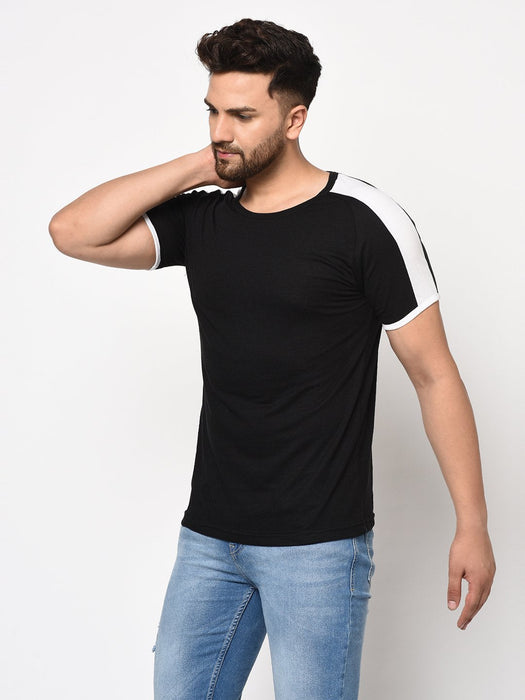 Contrast Sleeve Detail Half Sleeve Cotton T-shirt