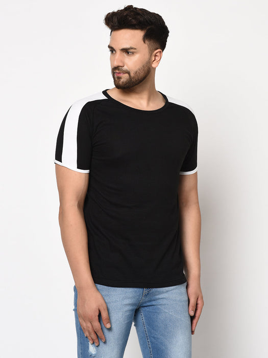 Contrast Sleeve Detail Half Sleeve Cotton T-shirt