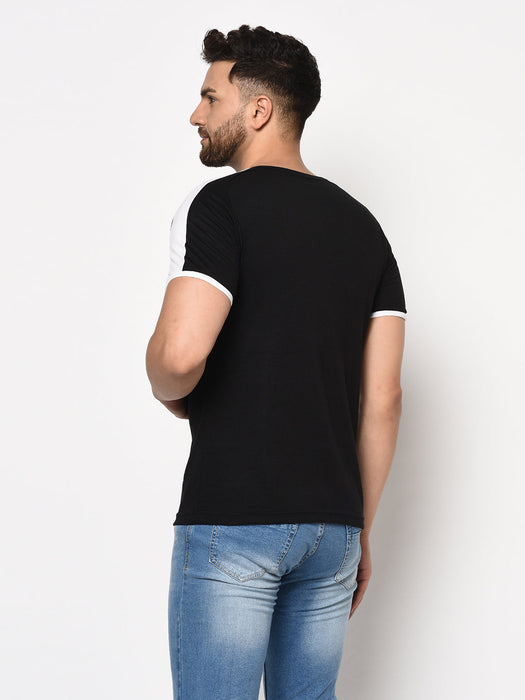 Contrast Sleeve Detail Half Sleeve Cotton T-shirt