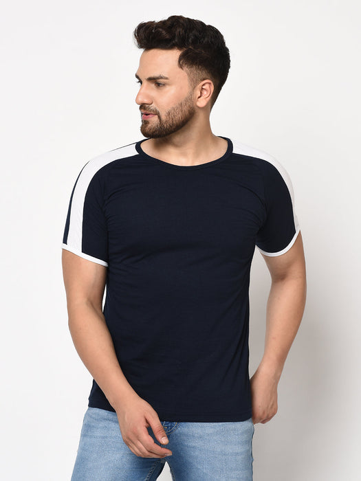 Contrast Sleeve Detail Half Sleeve Cotton T-shirt