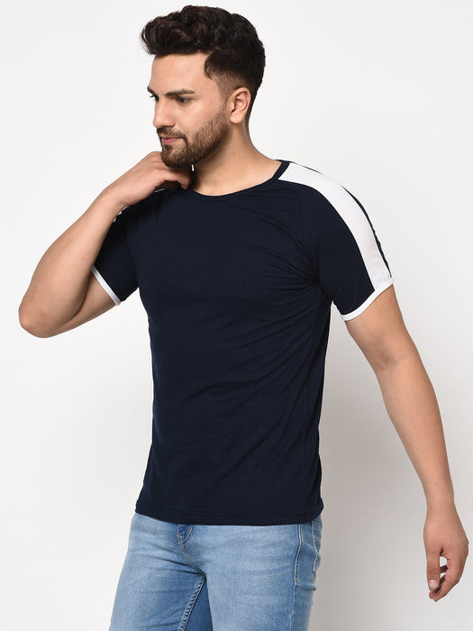 Contrast Sleeve Detail Half Sleeve Cotton T-shirt