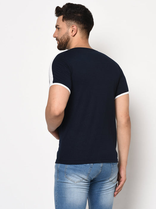 Contrast Sleeve Detail Half Sleeve Cotton T-shirt