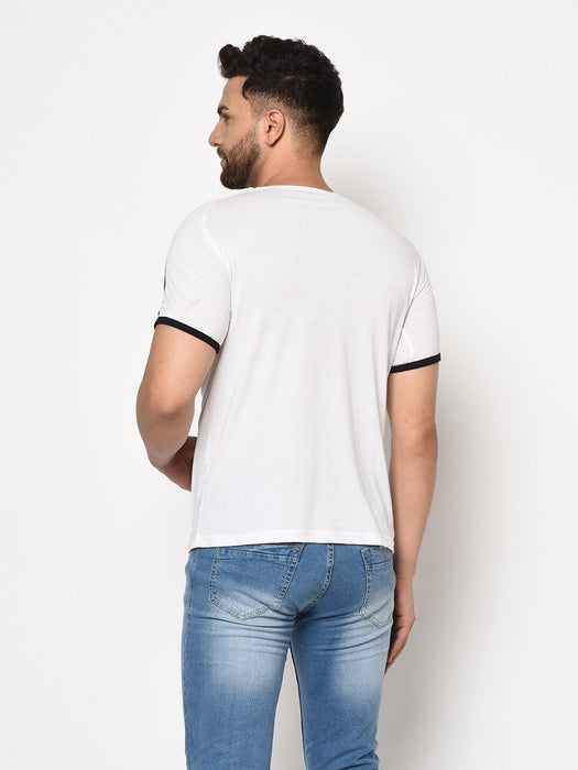 Contrast Sleeve Detail Half Sleeve Cotton T-shirt