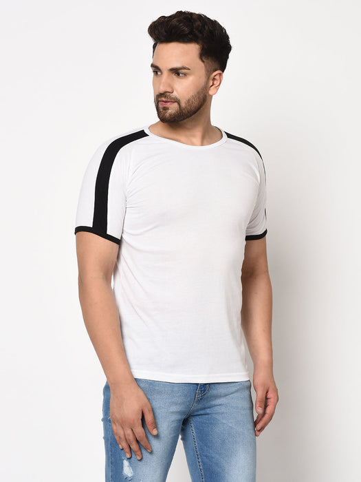 Contrast Sleeve Detail Half Sleeve Cotton T-shirt