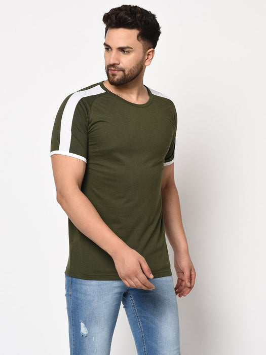 Contrast Sleeve Detail Half Sleeve Cotton T-shirt