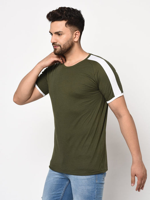 Contrast Sleeve Detail Half Sleeve Cotton T-shirt