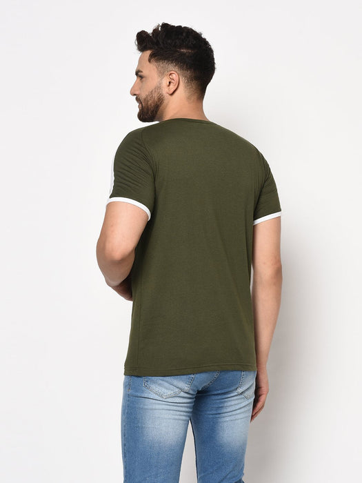 Contrast Sleeve Detail Half Sleeve Cotton T-shirt