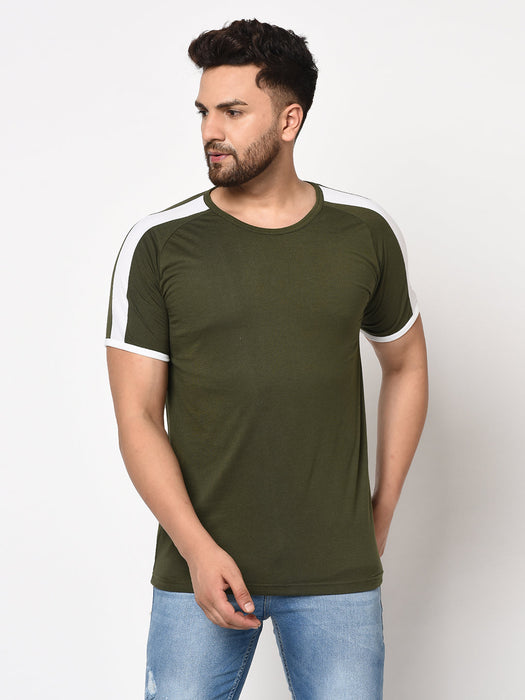 Contrast Sleeve Detail Half Sleeve Cotton T-shirt