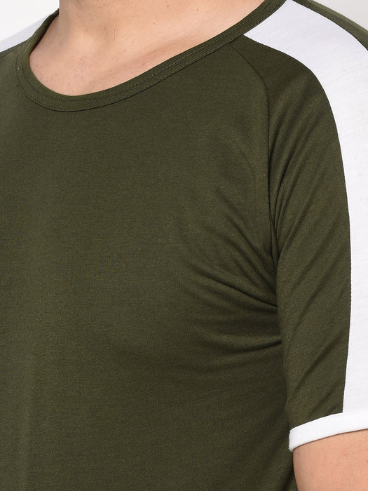 Contrast Sleeve Detail Half Sleeve Cotton T-shirt