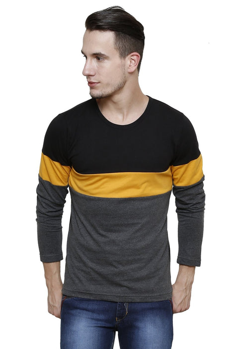 Black Maroon Grey Colorblock Tshirt-Full