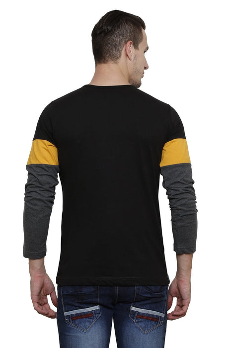 Multicolor Panel Full Sleeve Round Neck Tee