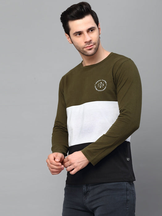 Color Block Round Neck Full Sleeve T-Shirt