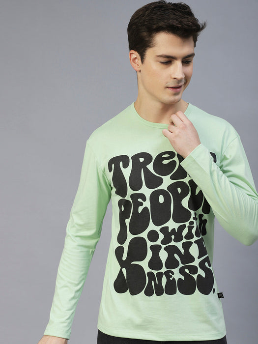 Mint Green Printed Oversize T-Shirt