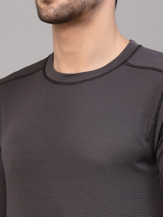 Poly Corduroy Round Neck T-Shirt