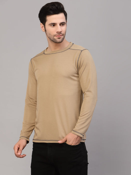 Poly Corduroy Round Neck T-Shirt