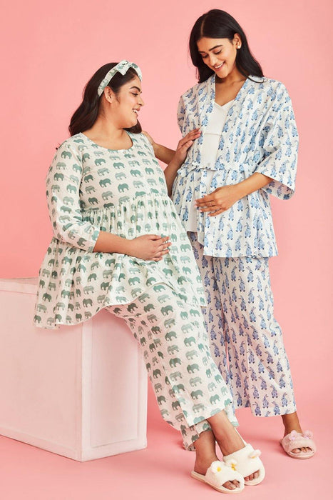 Honey Bunny Nursing Robe Pyjamas Night Set