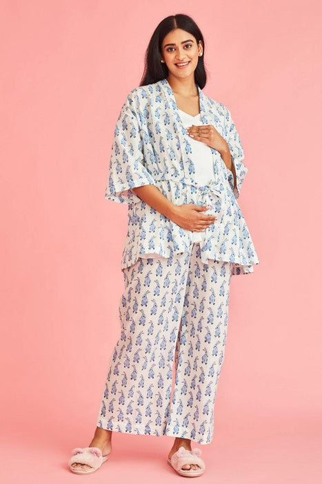 Honey Bunny Nursing Robe Pyjamas Night Set